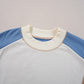 Sky Blue Ribbed Detail Color Block Sleeve Baggy Sweatshirt