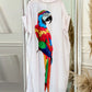 Parrot Print Batwing Sleeve Maxi Shirt Dress