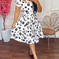 Floral Print Square Neck Short Sleeve Casual Dress