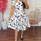 Floral Print Square Neck Short Sleeve Casual Dress