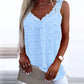 V Neck Contrast Lace Textured Tank Top