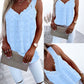 V Neck Contrast Lace Textured Tank Top
