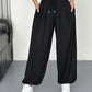 High Waist Elastic Dtrawstring Cuffed Pants Casual Loose Fit Ruched Pants