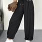 High Waist Elastic Dtrawstring Cuffed Pants Casual Loose Fit Ruched Pants