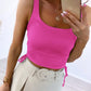 Drawstring Square Neck Tank Top