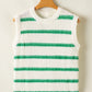 Bright Green Striped Round Neck Casual Sweater Vest