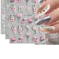 Pale Chestnut 5D Embossed Flower Nail Art Sticker