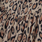 Light French Beige Oversized Leopard Print Balloon Sleeve Casual Shirt
