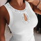 Sparkling Rhinestone Detail Keyhole Neck Bodycon Dress Slim Fit Mini Dress