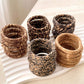 Light French Beige 5Pcs/Set Animal Pattern High Elastic Hair Tie