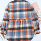 Multicolor Plaid Button Down Ruffled Shirt Jacket