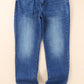 Blue Raw Hem Ankle-length Skinny Jeans