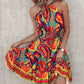 Multi Color Abstract Print Halter Dress