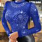 Rhinestone Studded Long Sleeve Bodysuit