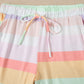 White Rainbow Striped T Shirt and Shorts Set