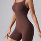 Seamless Square Neck Sleeveless Tank Top Tummy Control Bodysuit Romper
