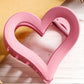 Light Pink Cutout Heart Shape Frosted Small Hair Clip