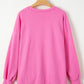 Bonbon Solid O Neck High Low Hem Pullover Sweatshirt