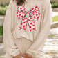 Parchment Valentines Heart Bow Graphic Corded 2pcs Set