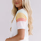 White Rainbow Striped T Shirt and Shorts Set