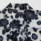 Black Floral Bubble Sleeve Casual Shirt