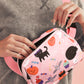 Light Pink Halloween Car Bat Pumpkin Print Square Crossbody Bag