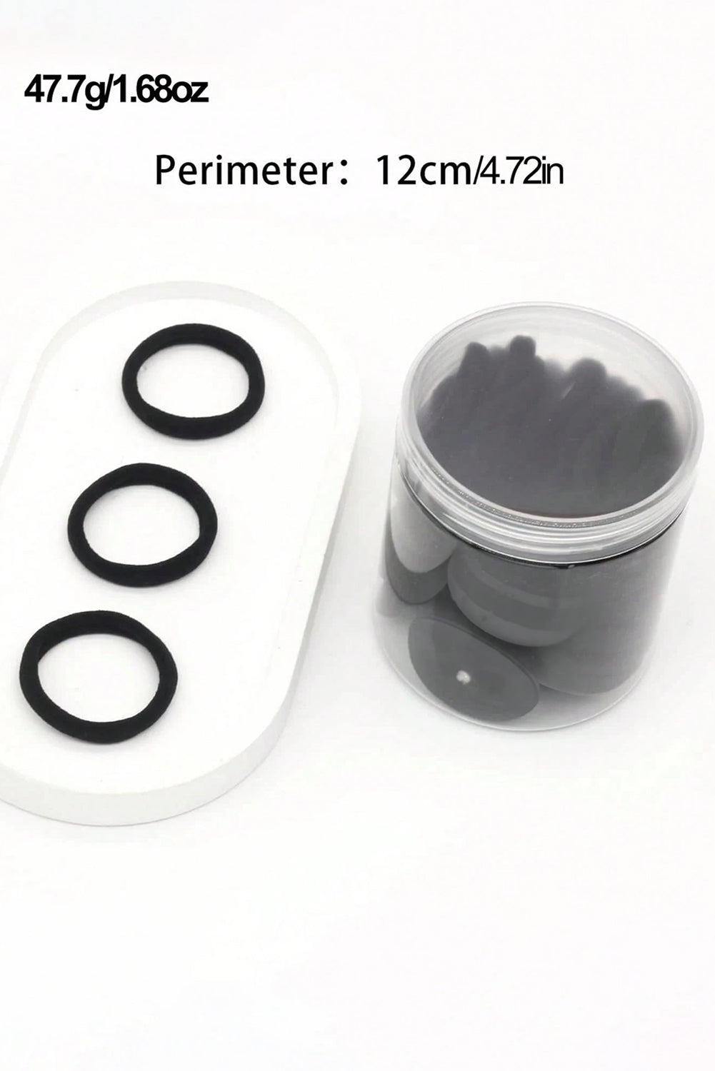 Black 50pcs/box Solid Simple High Elastic Hair Ties