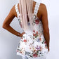 Floral Pattern Lace Patch U Neck Layered Tank Top