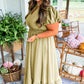 Laurel Green Notched V Neck Puff Sleeve Tiered Plus Size Maxi Dress