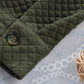 Green Retro Quilted Flap Pocket Button Shacket