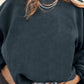 Dark Grey Ribbed Corded Oversized Sweatshirt