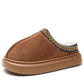 Chestnut Contrast Edge Suede Plush Lined Thick Sole Winter Slippers