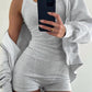 2PCS U Neck Tank Top & Casual Shorts Set
