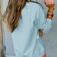 Beau Blue Rainbow Colorblock Striped Pullover Sweatshirt