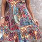 Tribal Print Ruffle Hem Dress