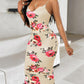 Lace Trim Spaghetti Strap Floral Print Dress
