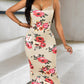 Lace Trim Spaghetti Strap Floral Print Dress