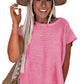 Sachet Pink Solid Color Sweater Tee with Side Slits