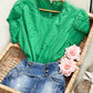 Puff Sleeve Eyelet Embroidery Top