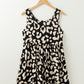 Black Leopard Print U Neck Sleeveless High Waist Dress