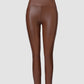 ChicMe CurveEase PU Leather Leggings High Waist Curved Fleece Lined Tights Casual Pants