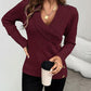 Shawl Collar Button Decor Knit Sweater