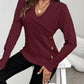 Shawl Collar Button Decor Knit Sweater