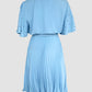 Pearl Decor Short Sleeve Ruched Waist Pleated Dress with Belt