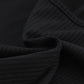 Black Solid Color Ribbed Crop Top Long Pants Set