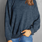 Sky Blue Drop Shoulder Crew Neck Pullover Sweatshirt
