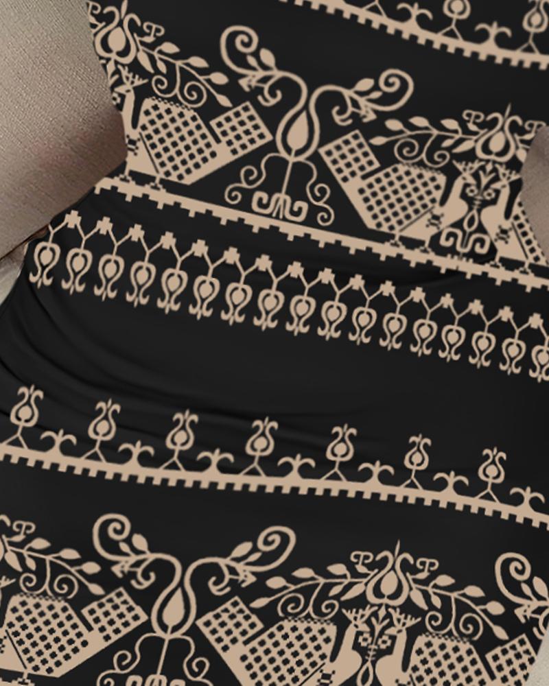 Tie Dye Print Bodycon Dress