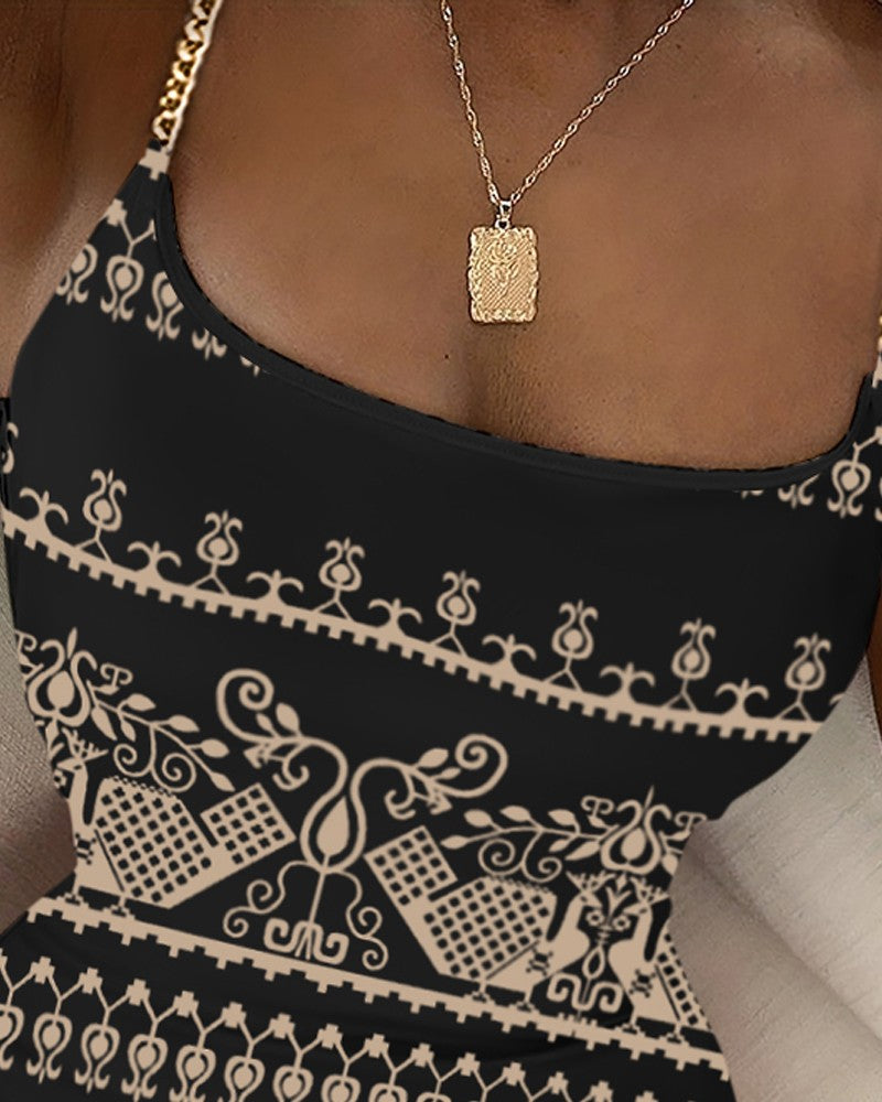 Tie Dye Print Bodycon Dress