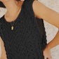 Round Neck Sleeveless Hollow out Crochet Sweater