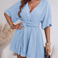 V Neck Half Sleeve Tied Detail Romper